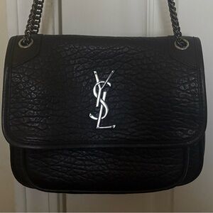 Yves Saint Laurent Textured Black Shoulder Bag
